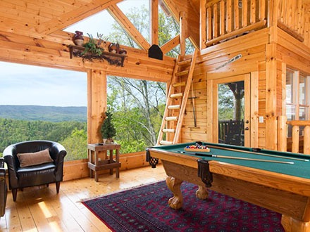 game room smoky mountains